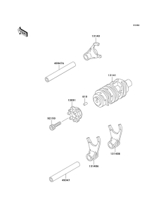 KLX300R Переключение / вилка переключения