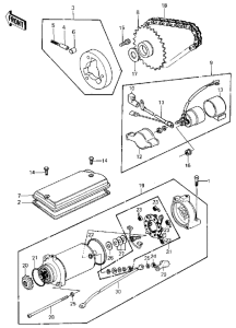 KZ250 Starter motor / starter clutch