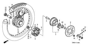 C90 Rear wheel complete assy