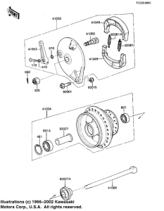 KX125 Front hub / brake