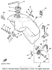 YZ125U Топливный бак
