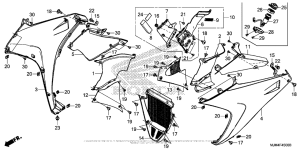 VFR800F Обтекатель средняя часть