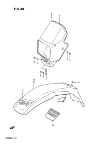 DR125 Headlamp cover - front fender