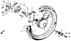 C70 Front wheel + front brake panel