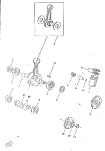 TZR50 Коленвал и поршень