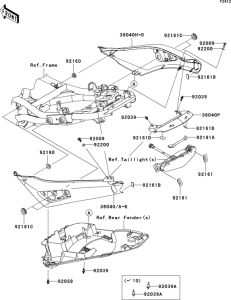 EX650 Обтекатель сидения