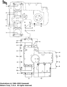 KZ1000 Crankcase bolt & stud pattern