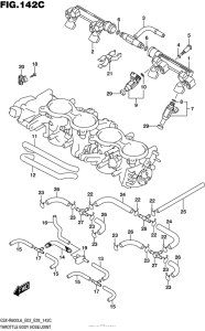 GSX-R600 Throttle Body Hose / joint (Gsx-R600L6 E33)