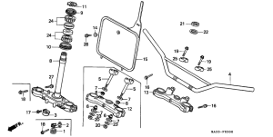CR125R Handle pipe / top bridge /  steering stem