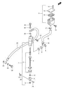 GSX400 Задний тормозной цилиндр
