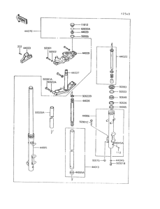 VN750 Передняя вилка