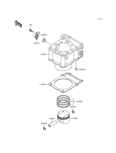 KLX300R Цилиндр и поршни