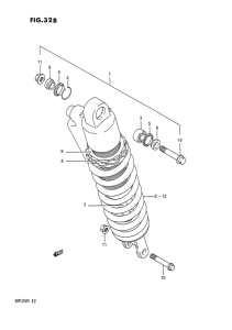 RM125 Абсорбер удавный в сборе задний