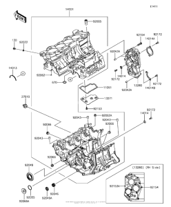 ZX636 Картер двигателя