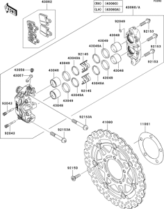 ZX600 Передний тормоз