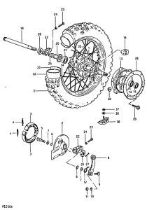 PE250 Rear wheel complete assy