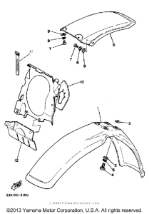 YZ490K Front rear fender
