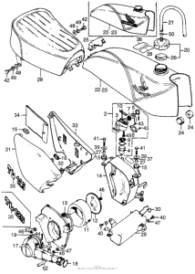 TL125 Fuel tank + seat + air cleaner