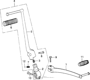 XL250 Kick arm + change pedal