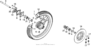 CB360 Front wheel + disc