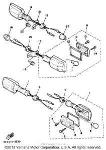XT350AC (CA ED.) Поворотники