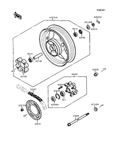 KR250 Заднее колесо и цепь