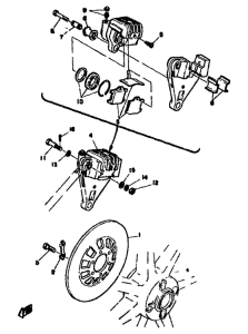 XS500 Rear disk brake. caliper