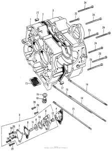 C70 Crankcase + oil pump