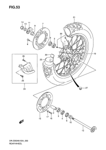 DR-Z250 Rear wheel complete assy