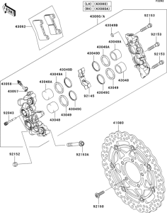 ZX1000 Передний тормоз