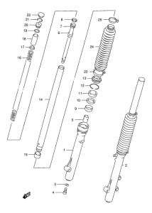 DR200 Передняя вилка