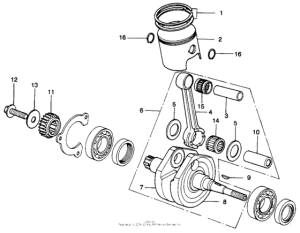 MR250 Piston + crankshaft