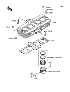 ZX400 Цилиндр и поршни
