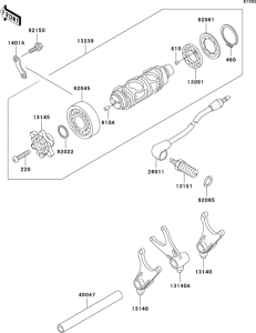 VN800 Валы и вилки переключения передач