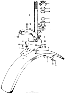 SL100 Steering stem + front fender