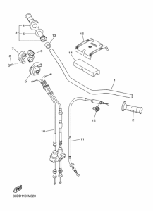 YZ450F Рулевой рычаг и кабель
