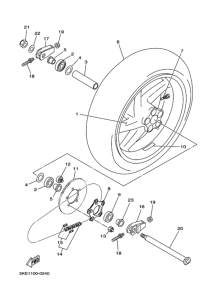 TZ250 Rear wheel complete assy