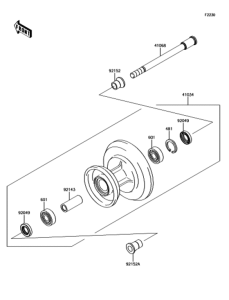 BJ250LGFA フロントハブ