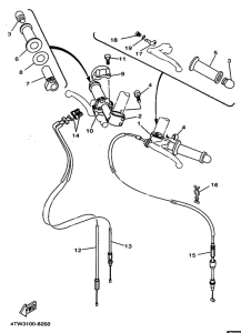 TZ250 Steering handle. cable