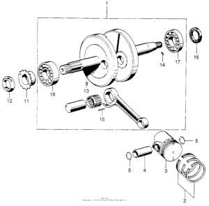 QA50 Piston + crankshaft