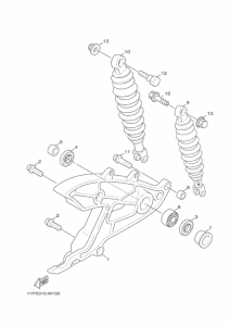 XC125SR リヤアーム & サスペンシヨン