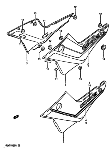 GSX550 Обтекатель задний