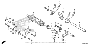 CB1100 (ABS) Gearshift Drum + Gearshift Fork