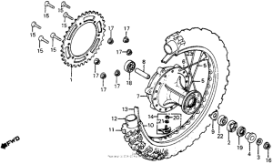 CR125R Rear wheel 82