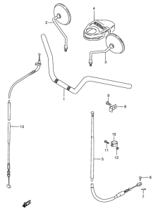 GN125 Handlebar - front cable