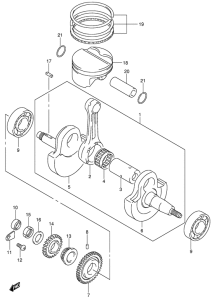 DR-Z400 Вал коленчатый