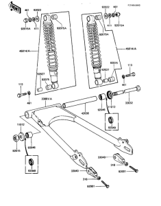 KZ1000 Swing arm / shock absorbers