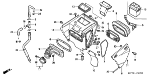 XR400R Воздухоочиститель