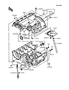 ZX400 Картер двигателя