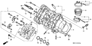 VFR800 Передняя головка цилиндров